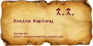 Kosina Kaplony névjegykártya